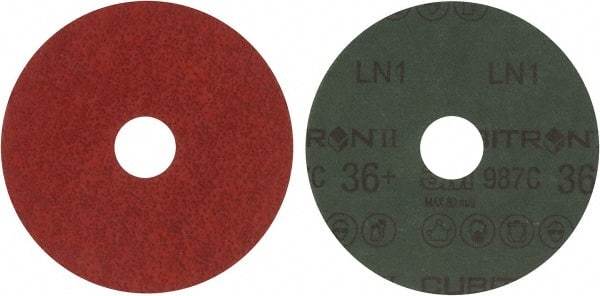 3M - 4-1/2" Diam 7/8" Hole 36+ Grit Fiber Disc - Very Coarse Grade, Ceramic, 13,300 Max RPM, Series 987C - USA Tool & Supply