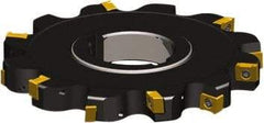 Seco - Arbor Hole Connection, 0.3937" Cutting Width, 3/4" Depth of Cut, 80mm Cutter Diam, 1-1/16" Hole Diam, 4 Tooth Indexable Slotting Cutter - 335.18 Toolholder, LNK.. 06.. Insert - USA Tool & Supply