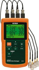 Extech - 10Hz to 1kHz (mm), LCD Vibration Meter Datalogger - 8 AA Batteries, 4 Channels - USA Tool & Supply