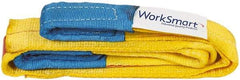 Value Collection - 4' Long x 3" Wide, 4,800 Lb Vertical Capacity, 1 Ply, Polyester Web Sling - 3,800 Lb Choker Capacity, with Eye & Eye (Flat) - USA Tool & Supply