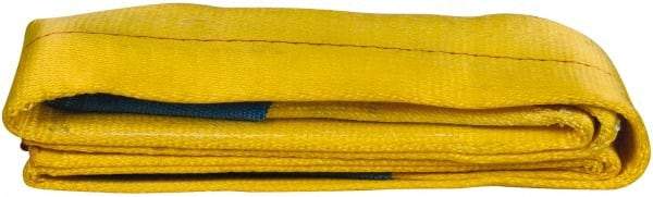 Value Collection - 6' Long x 3" Wide, 4,800 Lb Vertical Capacity, 1 Ply, Polyester Web Sling - 3,800 Lb Choker Capacity, with Eye & Eye (Flat) - USA Tool & Supply