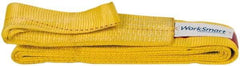 Value Collection - 12' Long x 3" Wide, 4,800 Lb Vertical Capacity, 1 Ply, Polyester Web Sling - 3,800 Lb Choker Capacity, with Eye & Eye (Flat) - USA Tool & Supply