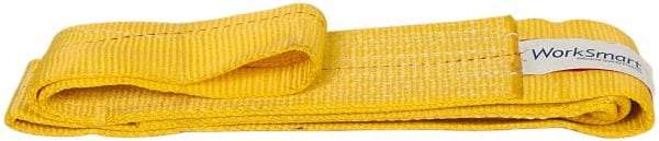 Value Collection - 6' Long x 4" Wide, 6,400 Lb Vertical Capacity, 1 Ply, Polyester Web Sling - 5,000 Lb Choker Capacity, with Eye & Eye (Flat) - USA Tool & Supply