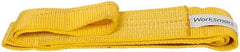 Value Collection - 6' Long x 4" Wide, 6,400 Lb Vertical Capacity, 1 Ply, Polyester Web Sling - 5,000 Lb Choker Capacity, with Eye & Eye (Flat) - USA Tool & Supply