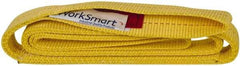 Value Collection - 6' Long x 2" Wide, 6,400 Lb Vertical Capacity, 2 Ply, Polyester Web Sling - 5,000 Lb Choker Capacity, with Eye & Eye (Flat) - USA Tool & Supply