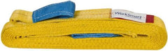 Value Collection - 12' Long x 2" Wide, 6,400 Lb Vertical Capacity, 2 Ply, Polyester Web Sling - 5,000 Lb Choker Capacity, with Eye & Eye (Flat) - USA Tool & Supply