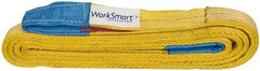 Value Collection - 14' Long x 2" Wide, 6,400 Lb Vertical Capacity, 2 Ply, Polyester Web Sling - 5,000 Lb Choker Capacity, with Eye & Eye (Flat) - USA Tool & Supply