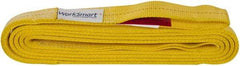 Value Collection - 16' Long x 2" Wide, 6,400 Lb Vertical Capacity, 2 Ply, Polyester Web Sling - 5,000 Lb Choker Capacity, with Eye & Eye (Flat) - USA Tool & Supply