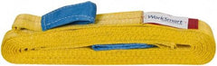 Value Collection - 20' Long x 2" Wide, 6,400 Lb Vertical Capacity, 2 Ply, Polyester Web Sling - 5,000 Lb Choker Capacity, with Eye & Eye (Flat) - USA Tool & Supply