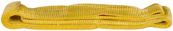 Value Collection - 4' Long x 3" Wide, 8,600 Lb Vertical Capacity, 2 Ply, Polyester Web Sling - 6,900 Lb Choker Capacity, with Eye & Eye (Flat) - USA Tool & Supply