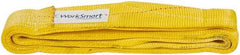 Value Collection - 6' Long x 3" Wide, 8,600 Lb Vertical Capacity, 2 Ply, Polyester Web Sling - 6,900 Lb Choker Capacity, with Eye & Eye (Flat) - USA Tool & Supply