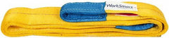 Value Collection - 8' Long x 3" Wide, 8,600 Lb Vertical Capacity, 2 Ply, Polyester Web Sling - 6,900 Lb Choker Capacity, with Eye & Eye (Flat) - USA Tool & Supply