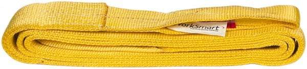 Value Collection - 12' Long x 3" Wide, 8,600 Lb Vertical Capacity, 2 Ply, Polyester Web Sling - 6,900 Lb Choker Capacity, with Eye & Eye (Flat) - USA Tool & Supply