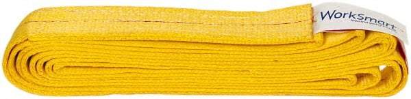 Value Collection - 10' Long x 2" Wide, 6,400 Lb Vertical Capacity, 1 Ply, Polyester Web Sling - 5,000 Lb Choker Capacity, with Endless Sling - USA Tool & Supply