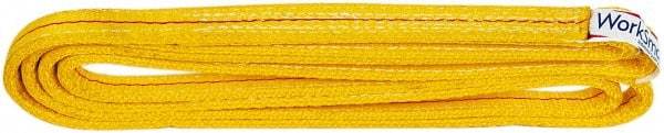 Value Collection - 6' Long x 1" Wide, 6,200 Lb Vertical Capacity, 2 Ply, Polyester Web Sling - 4,900 Lb Choker Capacity, with Endless Sling - USA Tool & Supply