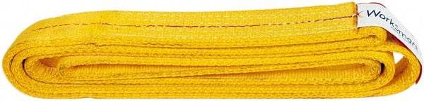 Value Collection - 6' Long x 2" Wide, 12,200 Lb Vertical Capacity, 2 Ply, Polyester Web Sling - 9,800 Lb Choker Capacity, with Endless Sling - USA Tool & Supply