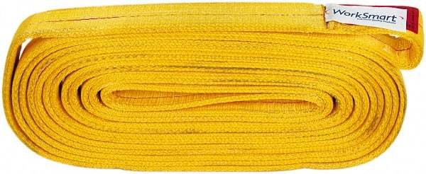 Value Collection - 20' Long x 2" Wide, 12,200 Lb Vertical Capacity, 2 Ply, Polyester Web Sling - 9,800 Lb Choker Capacity, with Endless Sling - USA Tool & Supply