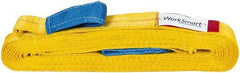 Value Collection - 20' Long x 2" Wide, 3,200 Lb Vertical Capacity, 1 Ply, Polyester Web Sling - 2,500 Lb Choker Capacity, with Eye & Eye (Twisted) - USA Tool & Supply