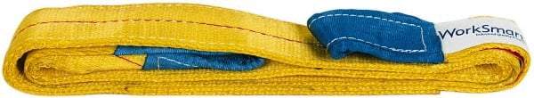 Value Collection - 6' Long x 2" Wide, 6,400 Lb Vertical Capacity, 2 Ply, Polyester Web Sling - 5,000 Lb Choker Capacity, with Eye & Eye (Twisted) - USA Tool & Supply