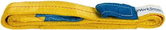 Value Collection - 6' Long x 2" Wide, 6,400 Lb Vertical Capacity, 2 Ply, Polyester Web Sling - 5,000 Lb Choker Capacity, with Eye & Eye (Twisted) - USA Tool & Supply