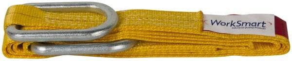 Value Collection - 6' Long x 2" Wide, 3,200 Lb Vertical Capacity, 1 Ply, Polyester Web Sling - 2,500 Lb Choker Capacity, with Hardware (Unilink) - USA Tool & Supply