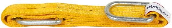Value Collection - 8' Long x 2" Wide, 6,400 Lb Vertical Capacity, 2 Ply, Polyester Web Sling - 5,000 Lb Choker Capacity, with Hardware (Unilink) - USA Tool & Supply