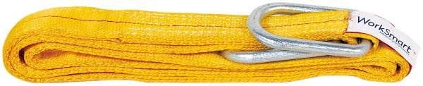 Value Collection - 10' Long x 2" Wide, 6,400 Lb Vertical Capacity, 2 Ply, Polyester Web Sling - 5,000 Lb Choker Capacity, with Hardware (Unilink) - USA Tool & Supply