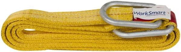 Value Collection - 12' Long x 2" Wide, 6,400 Lb Vertical Capacity, 2 Ply, Polyester Web Sling - 5,000 Lb Choker Capacity, with Hardware (Unilink) - USA Tool & Supply