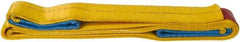 Value Collection - 8' Long x 2" Wide, 3,200 Lb Vertical Capacity, 1 Ply, Polyester Web Sling - 2,500 Lb Choker Capacity, with Eye & Eye (Flat) - USA Tool & Supply