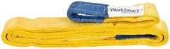 Value Collection - 10' Long x 3" Wide, 8,600 Lb Vertical Capacity, 2 Ply, Polyester Web Sling - 6,900 Lb Choker Capacity, with Eye & Eye (Flat) - USA Tool & Supply