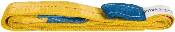 Value Collection - 6' Long x 4" Wide, 11,500 Lb Vertical Capacity, 2 Ply, Polyester Web Sling - 9,200 Lb Choker Capacity, with Eye & Eye (Flat) - USA Tool & Supply