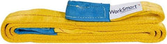 Value Collection - 10' Long x 4" Wide, 11,500 Lb Vertical Capacity, 2 Ply, Polyester Web Sling - 9,200 Lb Choker Capacity, with Eye & Eye (Flat) - USA Tool & Supply