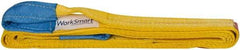 Value Collection - 8' Long x 2" Wide, 3,200 Lb Vertical Capacity, 1 Ply, Polyester Web Sling - 2,500 Lb Choker Capacity, with Eye & Eye (Twisted) - USA Tool & Supply