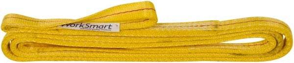 Value Collection - 10' Long x 1" Wide, 3,200 Lb Vertical Capacity, 2 Ply, Polyester Web Sling - 2,500 Lb Choker Capacity, with Eye & Eye (Twisted) - USA Tool & Supply