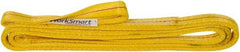 Value Collection - 10' Long x 1" Wide, 3,200 Lb Vertical Capacity, 2 Ply, Polyester Web Sling - 2,500 Lb Choker Capacity, with Eye & Eye (Twisted) - USA Tool & Supply