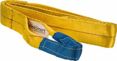 Value Collection - 8' Long x 3" Wide, 8,600 Lb Vertical Capacity, 2 Ply, Polyester Web Sling - 6,900 Lb Choker Capacity, with Eye & Eye (Twisted) - USA Tool & Supply