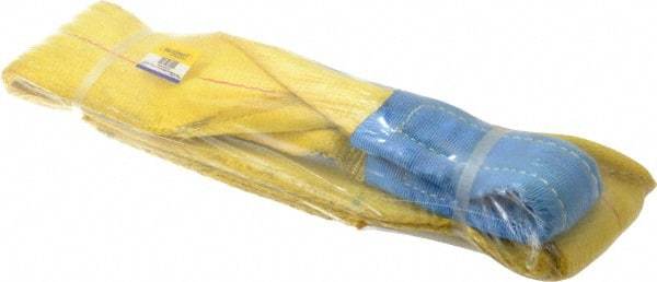 Value Collection - 4' Long x 4" Wide, 11,500 Lb Vertical Capacity, 2 Ply, Polyester Web Sling - 9,200 Lb Choker Capacity, with Eye & Eye (Twisted) - USA Tool & Supply