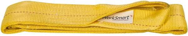 Value Collection - 6' Long x 4" Wide, 11,500 Lb Vertical Capacity, 2 Ply, Polyester Web Sling - 9,200 Lb Choker Capacity, with Eye & Eye (Twisted) - USA Tool & Supply