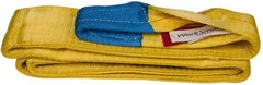 Value Collection - 10' Long x 4" Wide, 11,500 Lb Vertical Capacity, 2 Ply, Polyester Web Sling - 9,200 Lb Choker Capacity, Yellow, with Eye & Eye (Twisted) - USA Tool & Supply