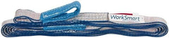 Value Collection - 16' Long x 1" Wide, 1,600 Lb Vertical Capacity, 1 Ply, Polyester Web Sling - 1,250 Lb Choker Capacity, with Eye & Eye (Flat) - USA Tool & Supply
