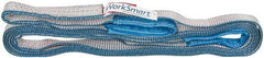 Value Collection - 18' Long x 1" Wide, 1,600 Lb Vertical Capacity, 1 Ply, Polyester Web Sling - 1,250 Lb Choker Capacity, with Eye & Eye (Flat) - USA Tool & Supply