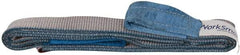 Value Collection - 8' Long x 2" Wide, 3,200 Lb Vertical Capacity, 1 Ply, Polyester Web Sling - 2,500 Lb Choker Capacity, Silver (Color), with Eye & Eye (Flat) - USA Tool & Supply