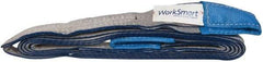Value Collection - 16' Long x 2" Wide, 3,200 Lb Vertical Capacity, 1 Ply, Polyester Web Sling - 2,500 Lb Choker Capacity, Silver (Color), with Eye & Eye (Flat) - USA Tool & Supply