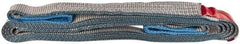 Value Collection - 18' Long x 2" Wide, 3,200 Lb Vertical Capacity, 1 Ply, Polyester Web Sling - 2,500 Lb Choker Capacity, Silver (Color), with Eye & Eye (Flat) - USA Tool & Supply