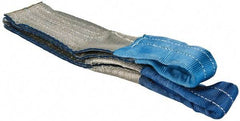 Value Collection - 3' Long x 3" Wide, 4,800 Lb Vertical Capacity, 1 Ply, Polyester Web Sling - 3,800 Lb Choker Capacity, with Eye & Eye (Flat) - USA Tool & Supply