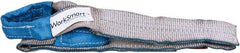 Value Collection - 4' Long x 3" Wide, 4,800 Lb Vertical Capacity, 1 Ply, Polyester Web Sling - 3,800 Lb Choker Capacity, Silver (Color), with Eye & Eye (Flat) - USA Tool & Supply