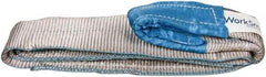 Value Collection - 5' Long x 3" Wide, 4,800 Lb Vertical Capacity, 1 Ply, Polyester Web Sling - 3,800 Lb Choker Capacity, with Eye & Eye (Flat) - USA Tool & Supply