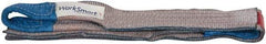 Value Collection - 7' Long x 3" Wide, 4,800 Lb Vertical Capacity, 1 Ply, Polyester Web Sling - 3,800 Lb Choker Capacity, with Eye & Eye (Flat) - USA Tool & Supply