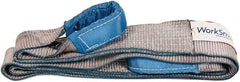Value Collection - 8' Long x 3" Wide, 4,800 Lb Vertical Capacity, 1 Ply, Polyester Web Sling - 3,800 Lb Choker Capacity, Silver (Color), with Eye & Eye (Flat) - USA Tool & Supply