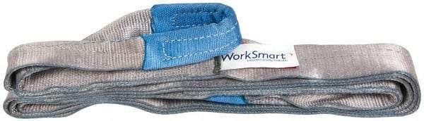 Value Collection - 14' Long x 3" Wide, 4,800 Lb Vertical Capacity, 1 Ply, Polyester Web Sling - 3,800 Lb Choker Capacity, with Eye & Eye (Flat) - USA Tool & Supply